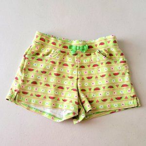 Shorts Pull On Print Fruit and Flowers Striped Cotton Size 3